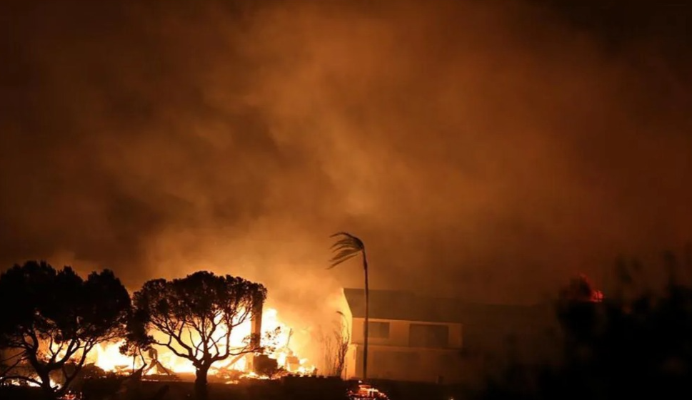 Kebakaran melanda Palisades di Pacific Palisades, Los Angeles, California, Amerika Serikat. (foto/ANTARA)