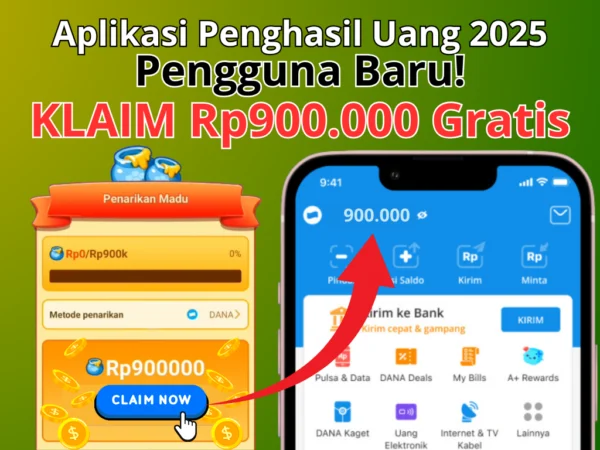 KLAIM "Reward" Saldo DANA Rp900.000 Gratis di Aplikasi Ini