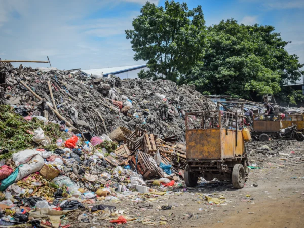 Tumpukan sampah di area belakang Pasar Induk Gedebage, Kota Bandung, Kamis (2/1). Foto: Dimas Rachmatsyah / Jabar Ekspres