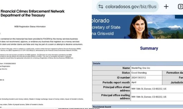 Dokumen dari FinCEN yang menjadi bukti aplikasi WPONE penipuan.