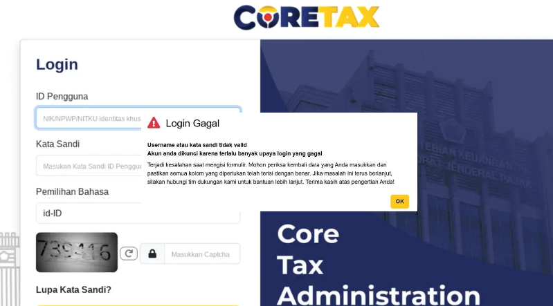 Ini Solusi Mengatasi Akun Coretax Terkunci Username atau Kata Sandi Tidak Valid