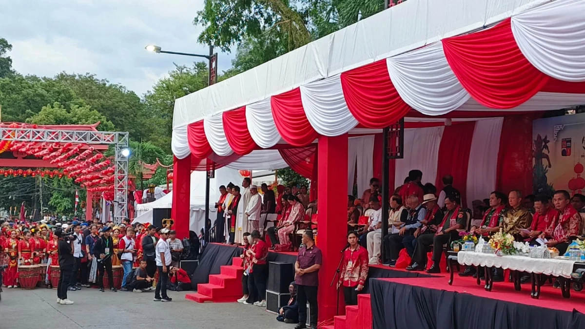 Suasana perhelatan BSF CGM 2025 di Jalan Suryakencana, Kota Bogor dimulai, dihadiri sejumlah pejabat, Rabu (12/2) Sore. (Yudha Prananda / Jabar Ekspres)