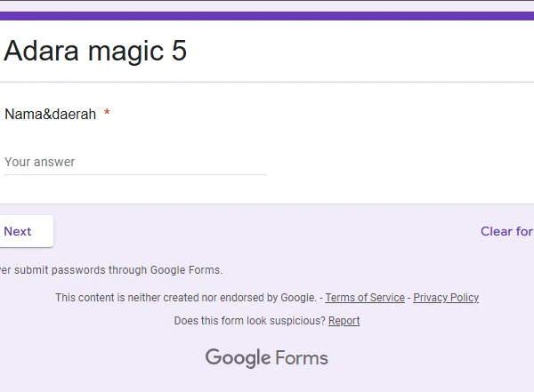 Ujian Adara magic 5 via Google Form yang Viral di TikTok, Cek Seberapa tau kamu tentang Adara magic 5?