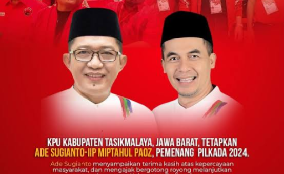 Postingan DPD PDI Perjuangan Jabar di Instagram resminya pada 9 Desember 2024. Kini, MK mendiskualifikasi pasalon Ade Sugianto-Iip Miptahul Paoz, dan Pilkada Kabupaten Ciamis kemungkinan dilaksanakan ulang. (foto: Istagram DPD PDI Perjuangan Jabar)