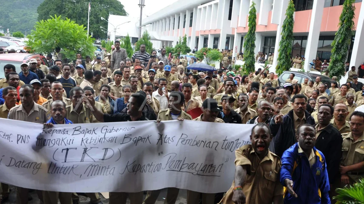 Ilustrasi demo PNS dan PPPk. (foto/ANTARA)