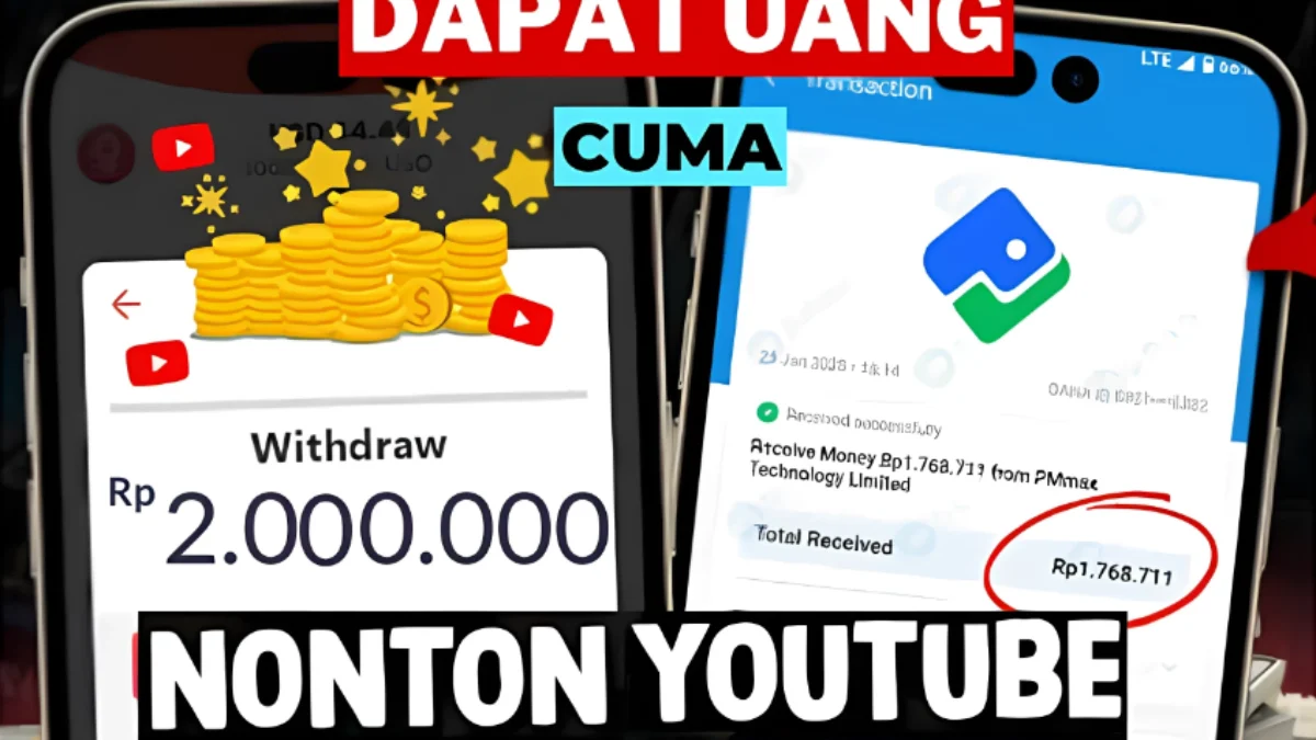 Aplikasi Penghasil Uang Baru 2025 Ini Bayar Jutaan Cuma Modal Nonton YouTube, Benarkah?