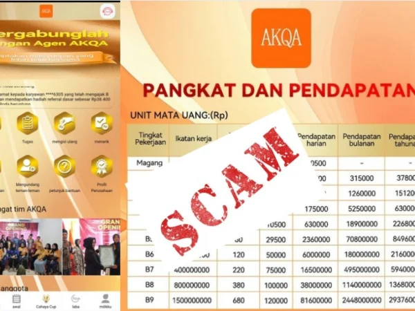 Aplikasi AQKA yang positif SCAM hari ini.