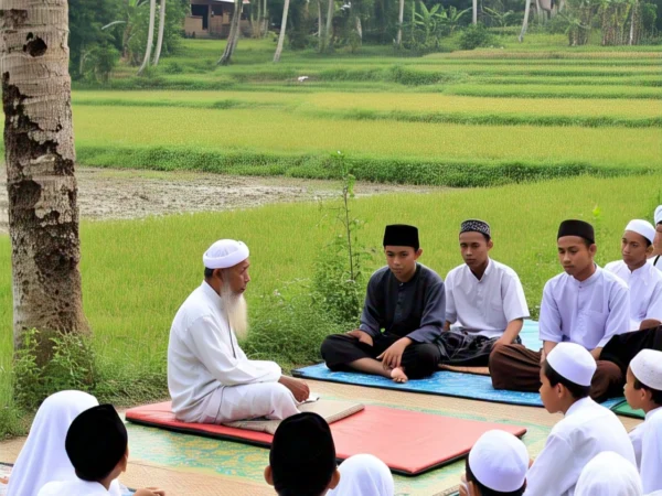 Ilustrasi kegiatan di pesantren. (Meta AI)