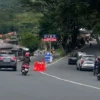Arus lalu lintas di wilayah Nagreg, Kabupaten Bandung pada H+2 lebaran, Rabu (2/4/2025) terpantau ramai lancar. Foto Agi